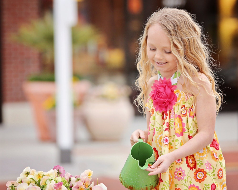 Spring Easter Summer Halter Chevron Dress Children Girl Over the Rainbow Mudan 2t, 3t, 4t, 5t chevron