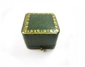 Vintage Jewelry Box French Box dark green and gold