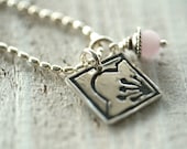 Hand Carved Cherry Blossom with Milky Pink Bead