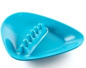 Mid Century Modern Atomic Ashtray Boomerang Space Age Mad Men Style Turquoise Blue / Vintage 50s 60s