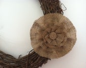 Natural Burlap 5 inch Flower Single Flower To Build Your Own Removable Wreath Attachment