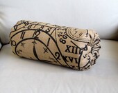 clocks on burlap bolster 14 x 6