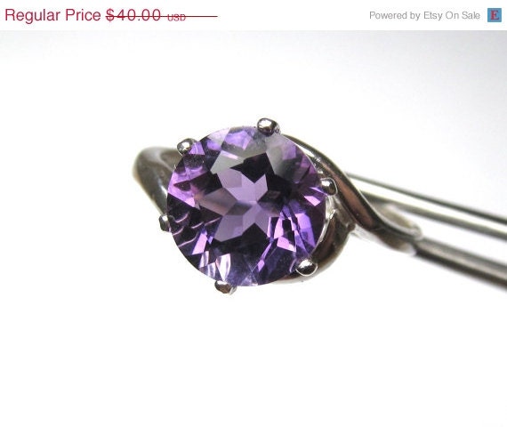 SPRING FLOWERS SALE Reserved FoR Filma  Stunning Deep Purple Amethyst in Sterling Silver Ring Size 5.5