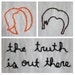 X-Files Mulder and Scully Hair Embroidery - The Truth is Out There - 5 x 7 size
