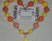 Chunky Bead Necklace - Summer Fun Necklace- Yellow necklace - Orange necklace - Children's Jewelry