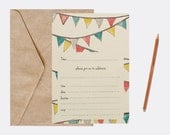 Bunting fill-in Invitation (10pk)