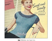 1950s Ribbon Accented Simple Blouse - Knit PDF pattern 0243