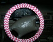 Hot Pink Chevron Steering Wheel Cover