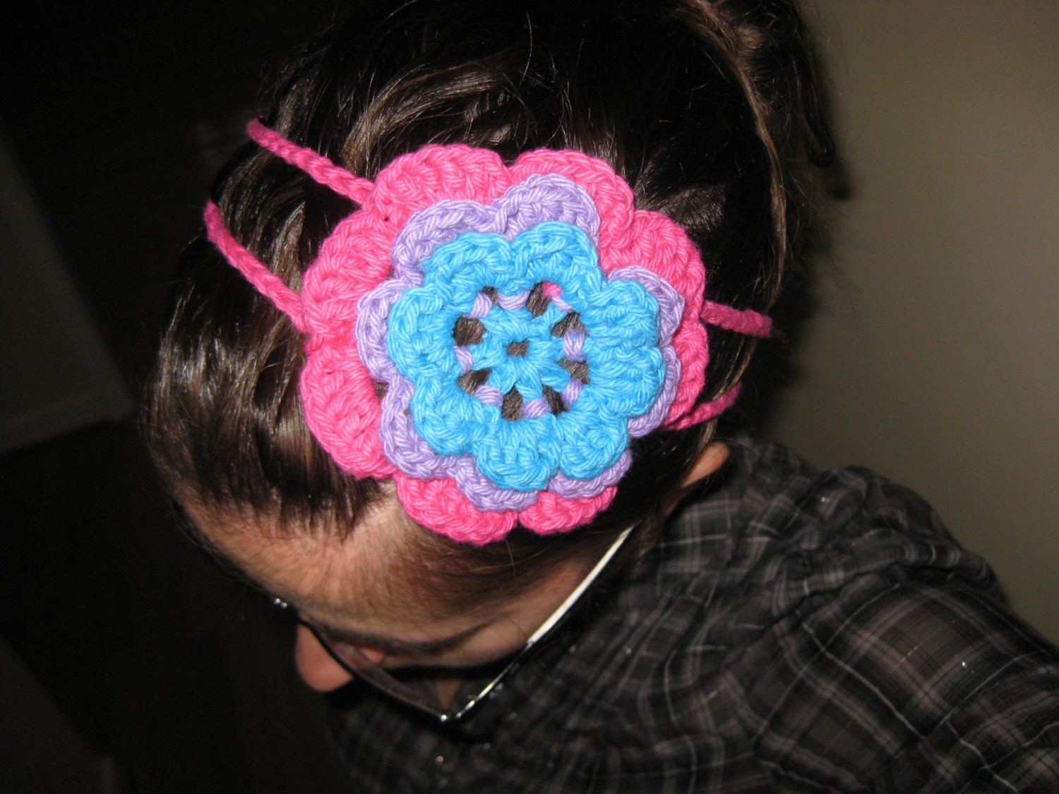 Crochet Pattern - Two-Strand Flower Headband