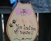 Cat sign you had me at meow sign funny country wood crafts decor pet kitty kitten lovers wood craft