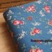 Cotton Canvas Fabric, Spring Bird on Tree Branch, Blue color base, Pattern B (C288-B)