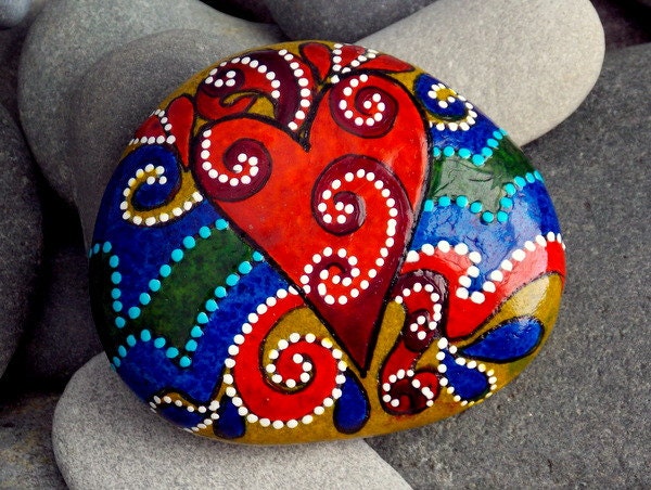 Casting A Heart-Wish / Painted Rock / Sandi Pike Foundas / Cape Cod