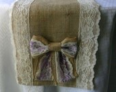Burlap and lace table runners, French country weddings, shabby chic, rustic elegance