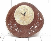 Rustic Wall Clock Large Handmade Decorative Wooden Wall Hanging Original Wood Wedding Anniversary Gift Idea