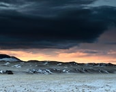Sunrise black orange snow mountains Colorado fine art photograph print 8x12