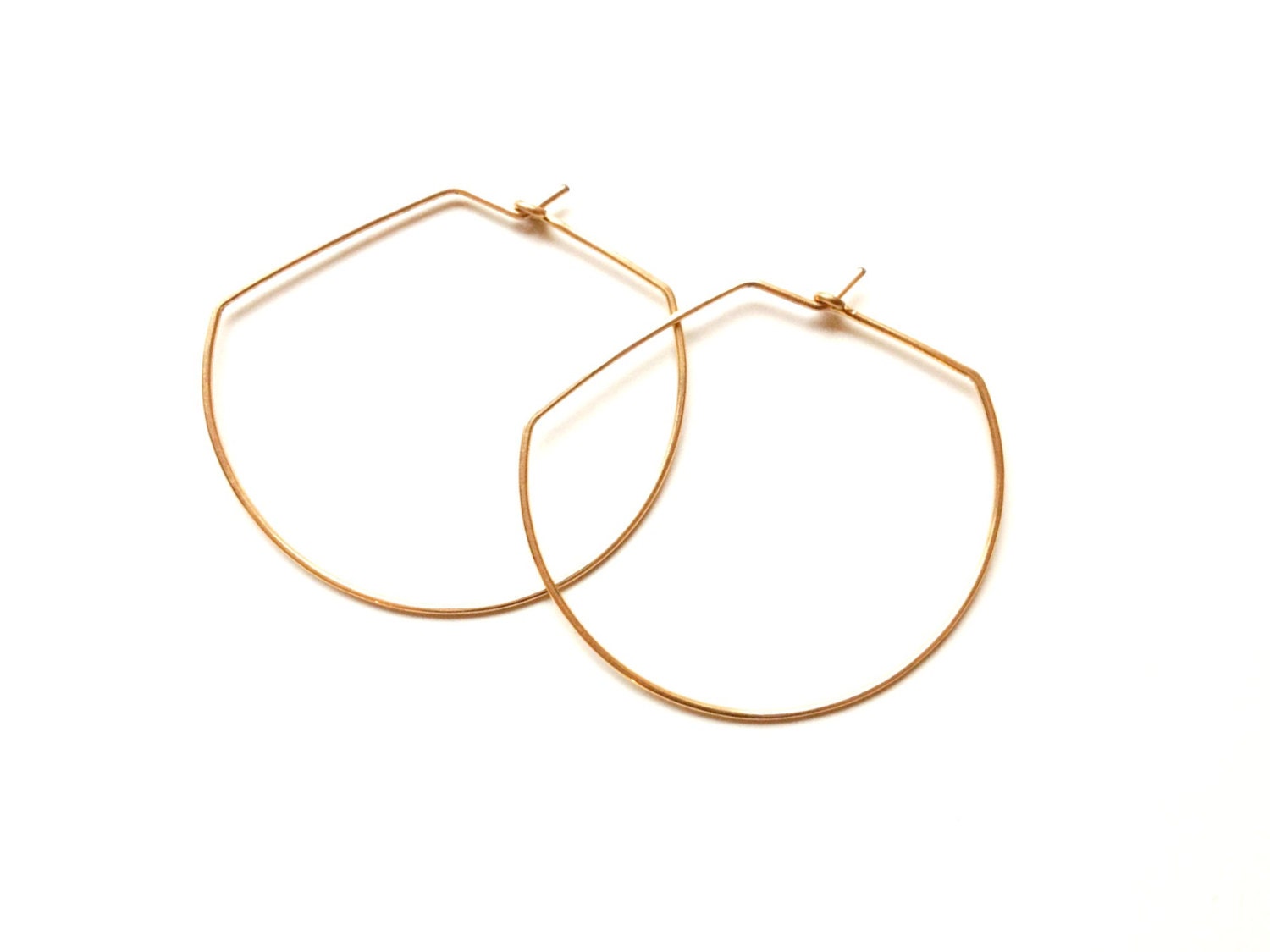 gold plated bent geo hoops (available in silver)