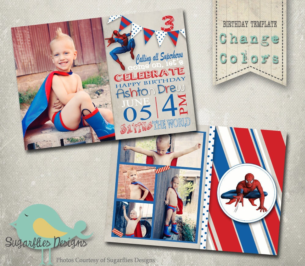 Birthday Invitation Templates - Birthday Boy Superman Superhero