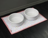 Pastel Mini Dot Print Water Repellent Pet Placemat with non-skid backing