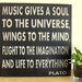 Music Gives Soul - 16" x 16" Handpainted Wood Sign