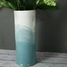 Ombré cylinder vase in turquoise and white