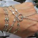 Bridal Slave Bracelet, Ring Bracelet, Hand Jewelry, Wedding, Love Bracelet, Heart Jewelry, Hippie, Bracelet, Heart, Silver, Custom Sized