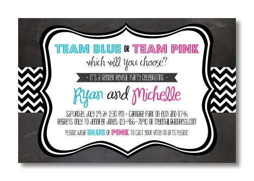 Printable Gender Reveal Invitation