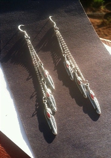 feather dangle earrings