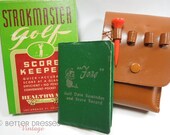Vintage 50s Golf Accessories Lot Scorekeepers Flask