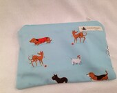 Small Blue Dogs Mama Cloth Make Up Wet Bag
