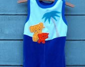 vintage velour jumper with elephant and palm tree applique by jungle club canada