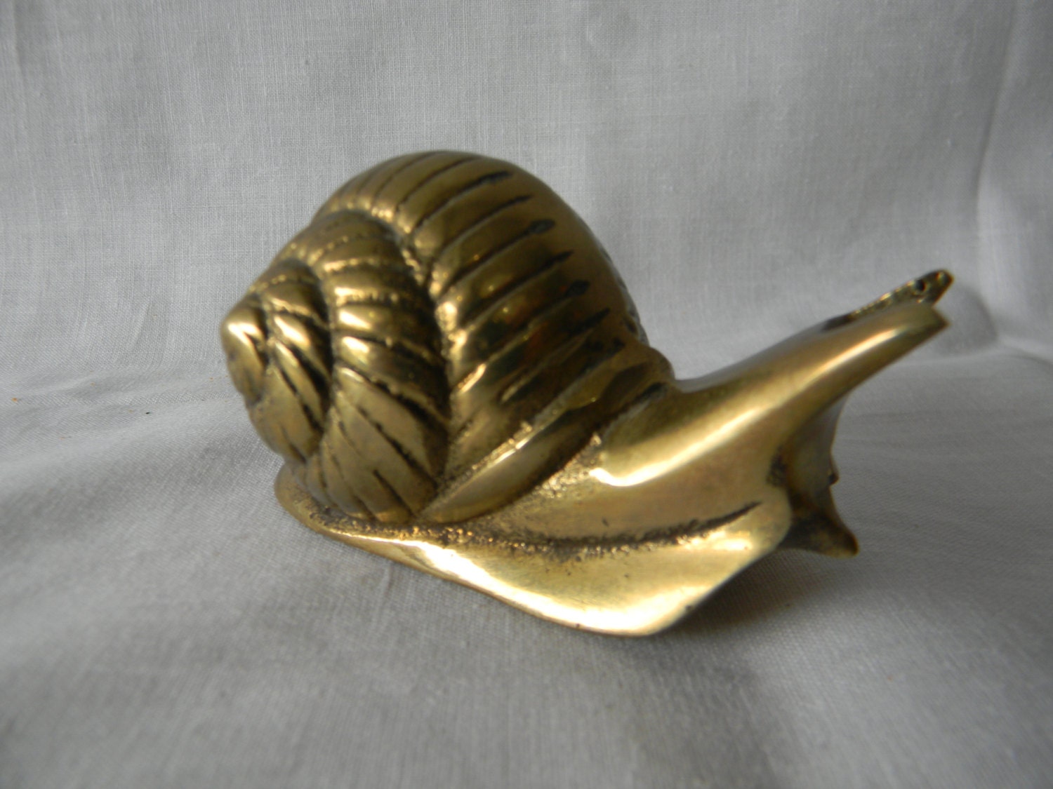 Vintage Solid Brass Snail Figure Desk Ornament Home Decor