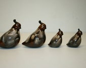 Quail Figurine Set,quail,quail figurine,quail figure,quail pair,quail set,ceramic quail,ceramic bird,bird figure,small bird figurine