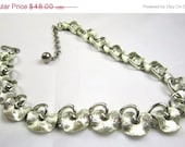 Lisner Silver Tone Modernist Necklace 1950s Vintage Jewelry