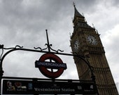 London underground, travel poster, London print, England, Big Ben clock, cityscape London England, Europe photography,  5x7 (13x18)