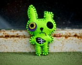 Felt Zombie Bunny - Pocket Plush Toy