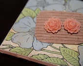 Peachy Keen Flower Earrings