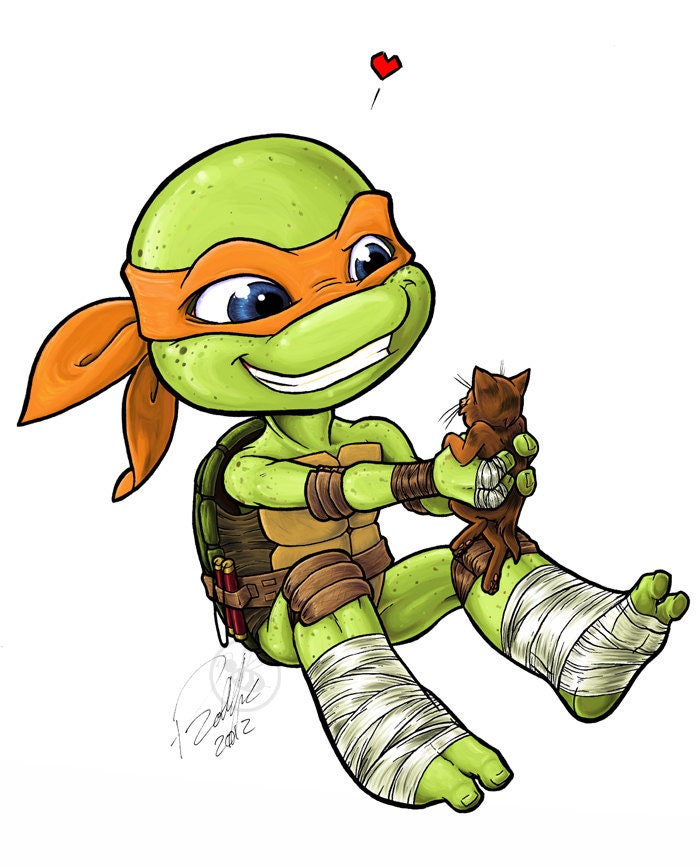 MICHELANGELO & KLUNK from Teenage Mutant Ninja Turtles - waterproof sticker