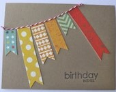 Handmade Birthday Wishes Banner Card, Male Birthday Card - Ready to Ship