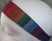 Women's Wrap Scrap Headband, Made from Upcycled Girasol Double Rainbow RR Capitan Weft
