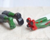 Zombie LOVE bookmarks. Rustic anti valentine set of 2 bookmarks. Unusual art bookmarks. Funny halloween gift for couple, him