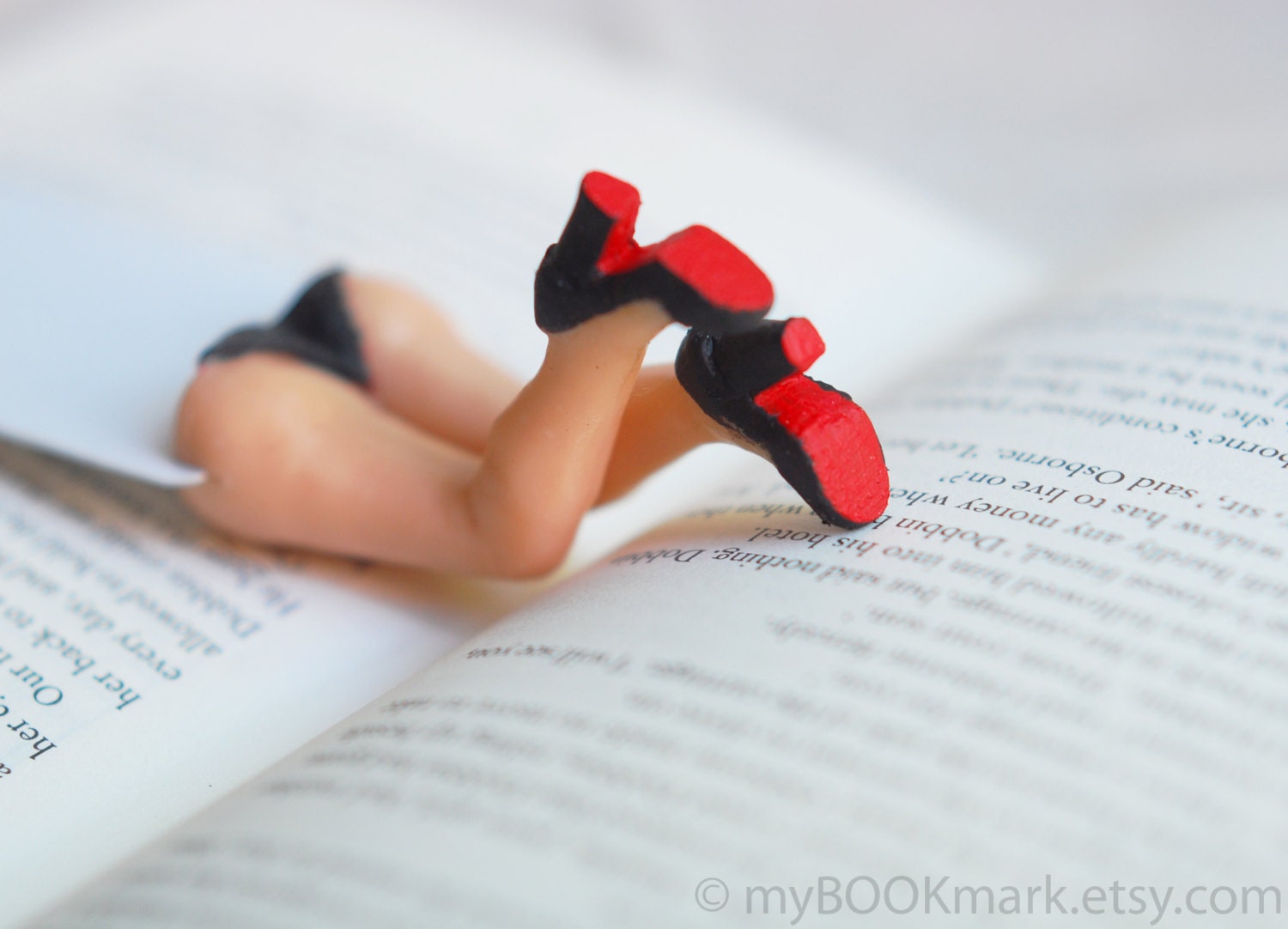 Cabaret legs bookmark in  Louboutin black shoes. Sexy book marker. For him, dude, dad, boss, ohtteam