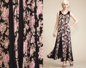 Vintage GAUZE 90s MAXI Floral Dress // Bohemian // Festival // Print