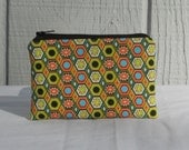 Zipper pouch, bright geometric print