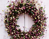 Spring/Summer LAVENDER Wreath-Spring Door Wreath-Front Door Wreath-Shabby Chic Wreath-Rustic LAVENDER Berry Wreath-Shabby Chic Decor