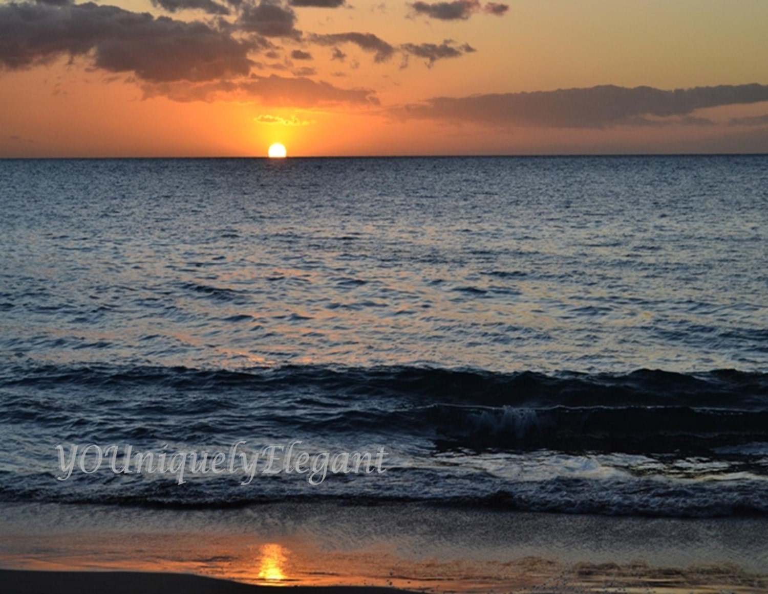 Beach Photography - Maui Hawaii Sunset - 8x10 - By The Sea - Sunset Photography