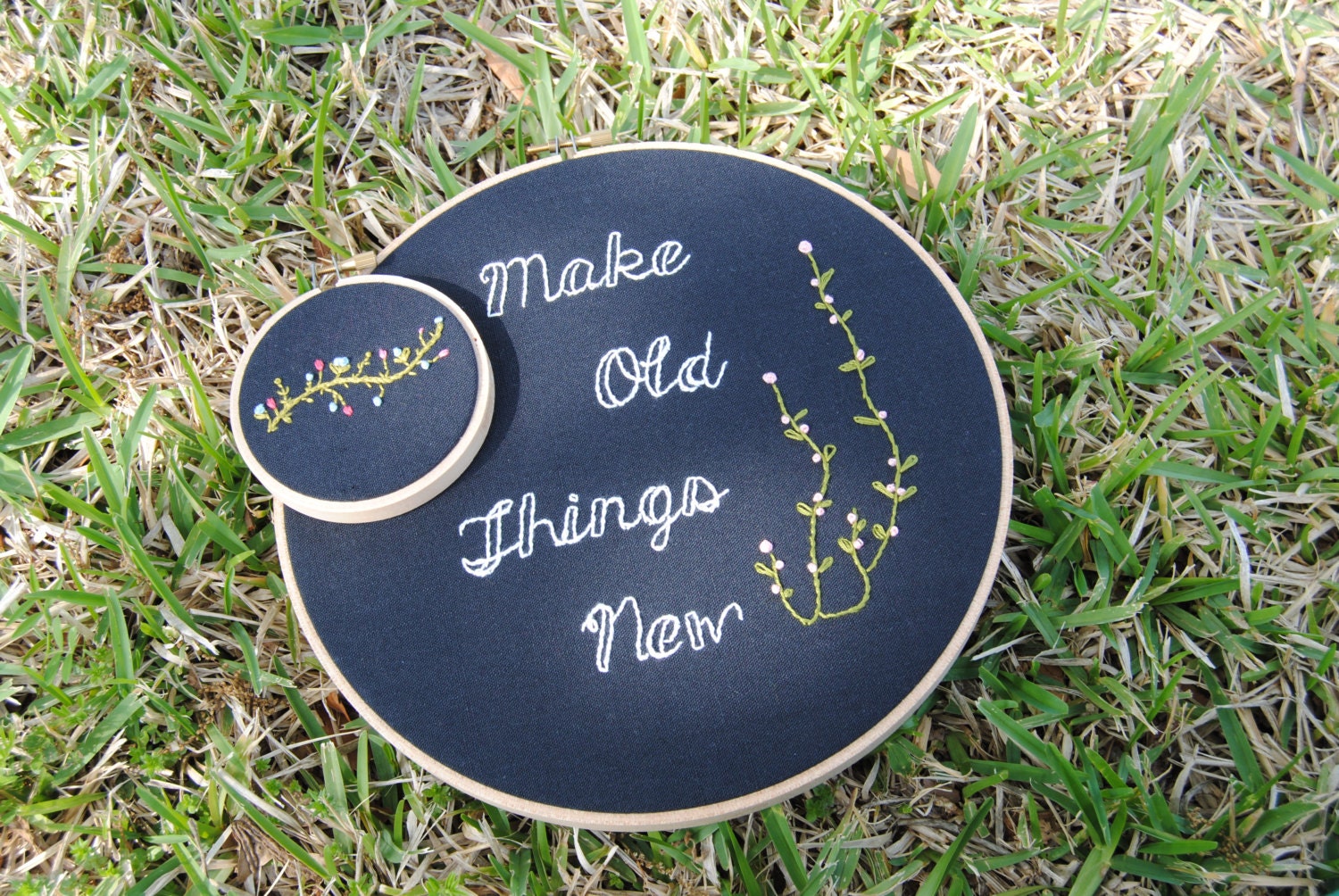 Embroidery Hoop Art - make old things new - 10 inch