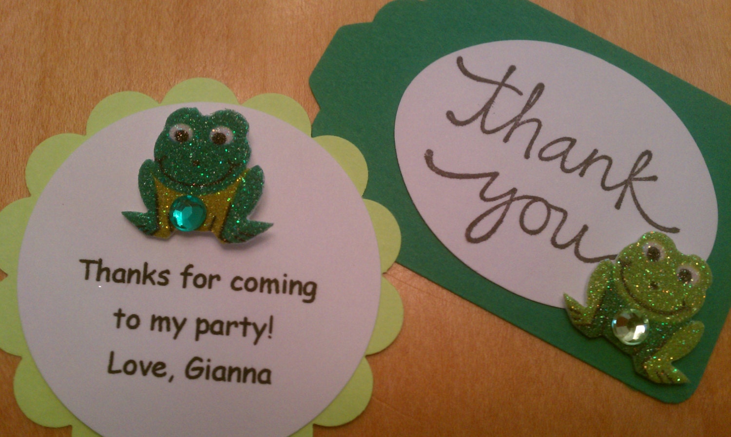Personalized frog baby shower, party favor / thank you tags - set of 10
