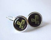 Led Zeppelin Earrings, Epoxy Dome Dangles, Led Zeppelin Silver Plated Earrings, Robert Plant, Jimmy Page, John Paul Jones, John Bonham
