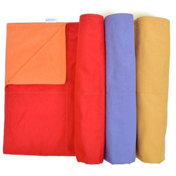 Colorblock Baby Quilt, Modern Baby Blanket, Baby Bedding, Coral Red, Purple, Yellow