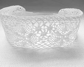 White Lace Headband, Stretchy Headband, Wide Headband